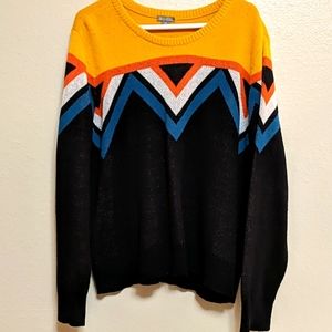 Chevron Color block Sweater